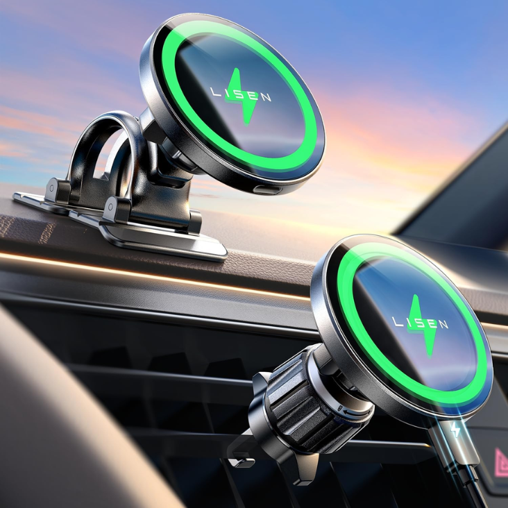 Main product image of LISEN 15W MagSafe Car Mount Charger, Magnetic Phone Holder
