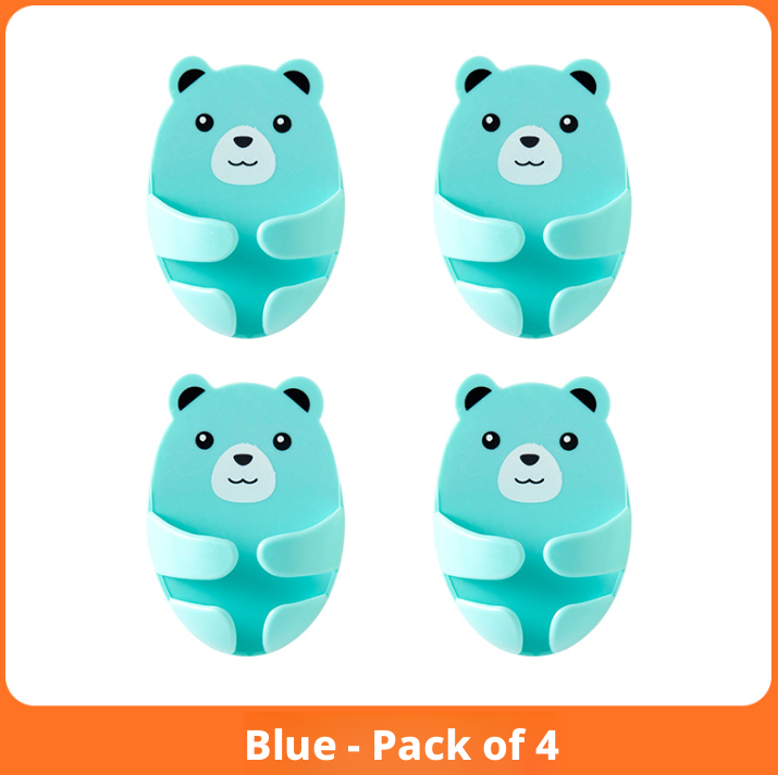 Punch-free power socket hook-blue-4 pcs-1 pack