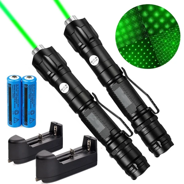 Green Laser Pointer Pen Astronomy Star Visible Beam Lazer&Battery&Charger