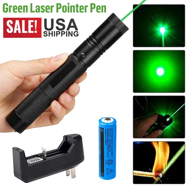Main product image of Green Laser Pointer Pen, 1mW, with Battery and Charger