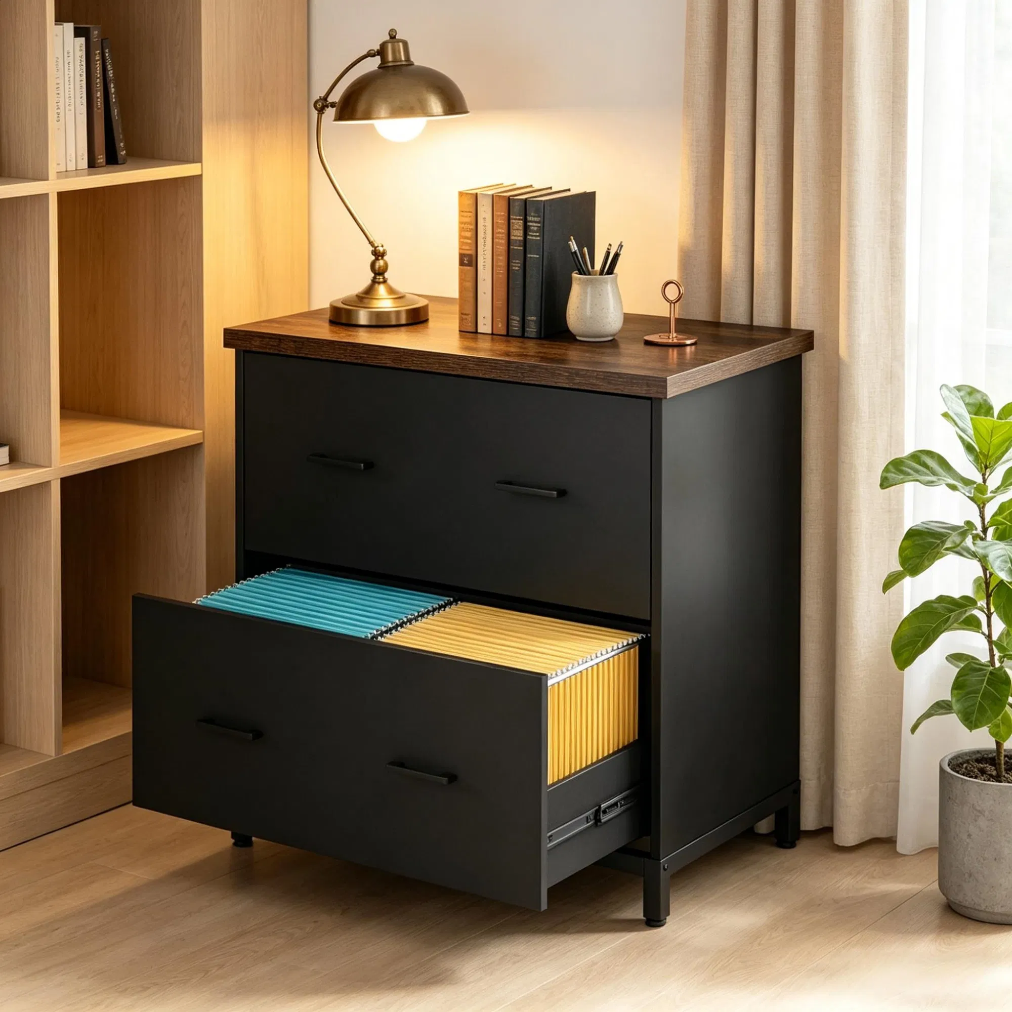 Main product image of 2-Drawer Rustic File Cabinet with Adjustable Leveling Feet