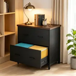 Product image of 2-Drawer Rustic File Cabinet with Adjustable Leveling Feet