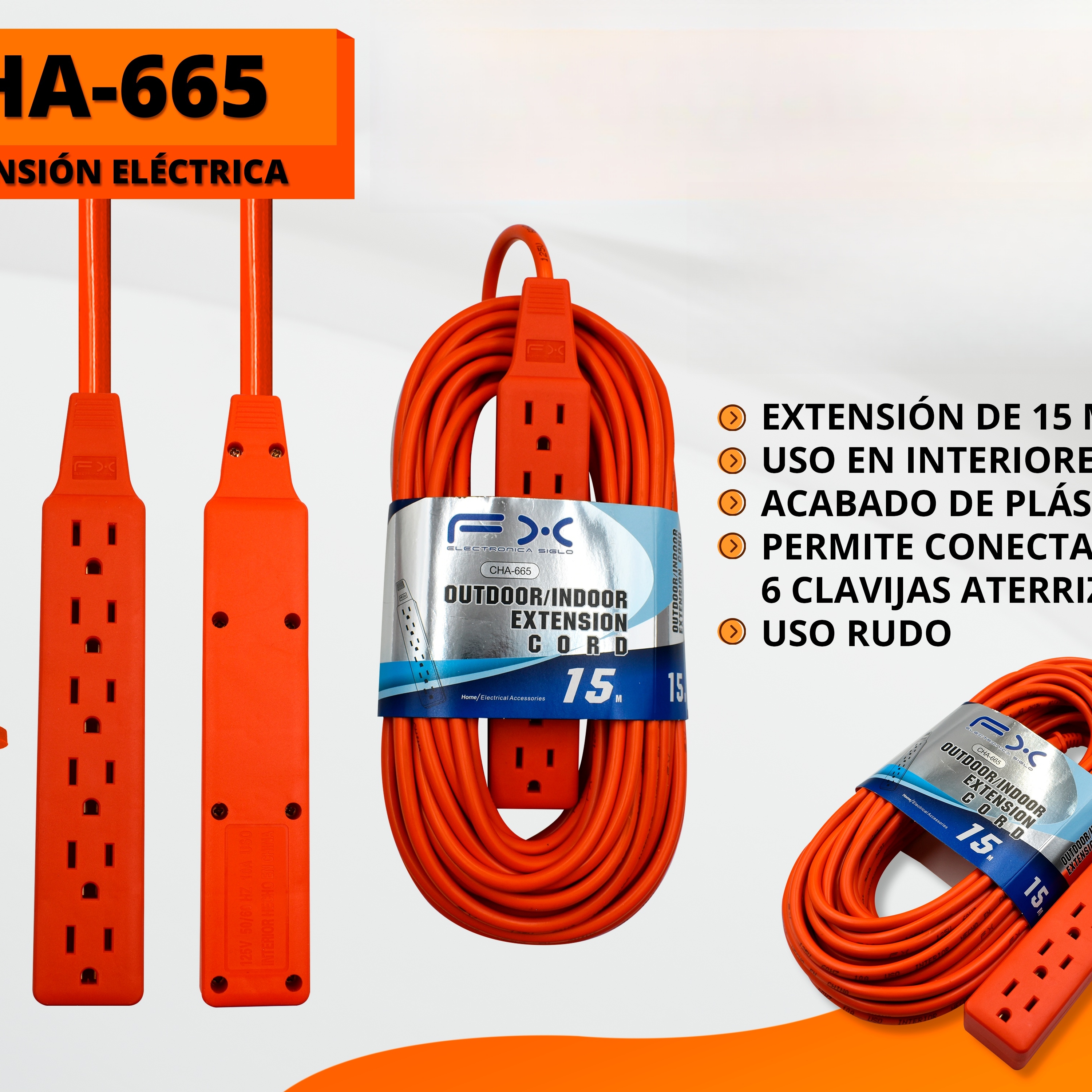 Main product image of 15.6m Power Extension Cord Strip for Indoor/Outdoor Use