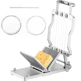 Cheese Cutter With Wire 1 Cm & 2 Cm Cheeser Butter Cutting Blade Replaceable Cheese Slicer Wire, Aluminum Alloy Commercial Cheese Slicer With 304 Stainless Steel Wire Kitchen Cooking Baking Tool