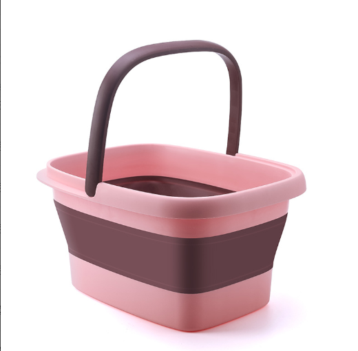 Folding foot soaking bucket-pink-PP+TRP-1 piece