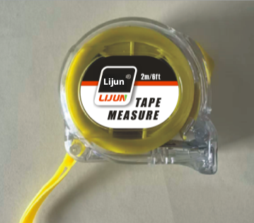 Clear tape measure-2m * 12.5 mm-PC-Clear yellow-1 piece