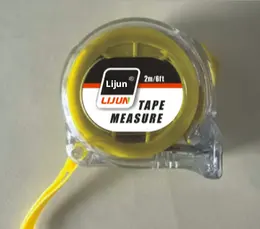 Clear tape measure-2m * 12.5 mm-PC-Clear yellow-1 piece