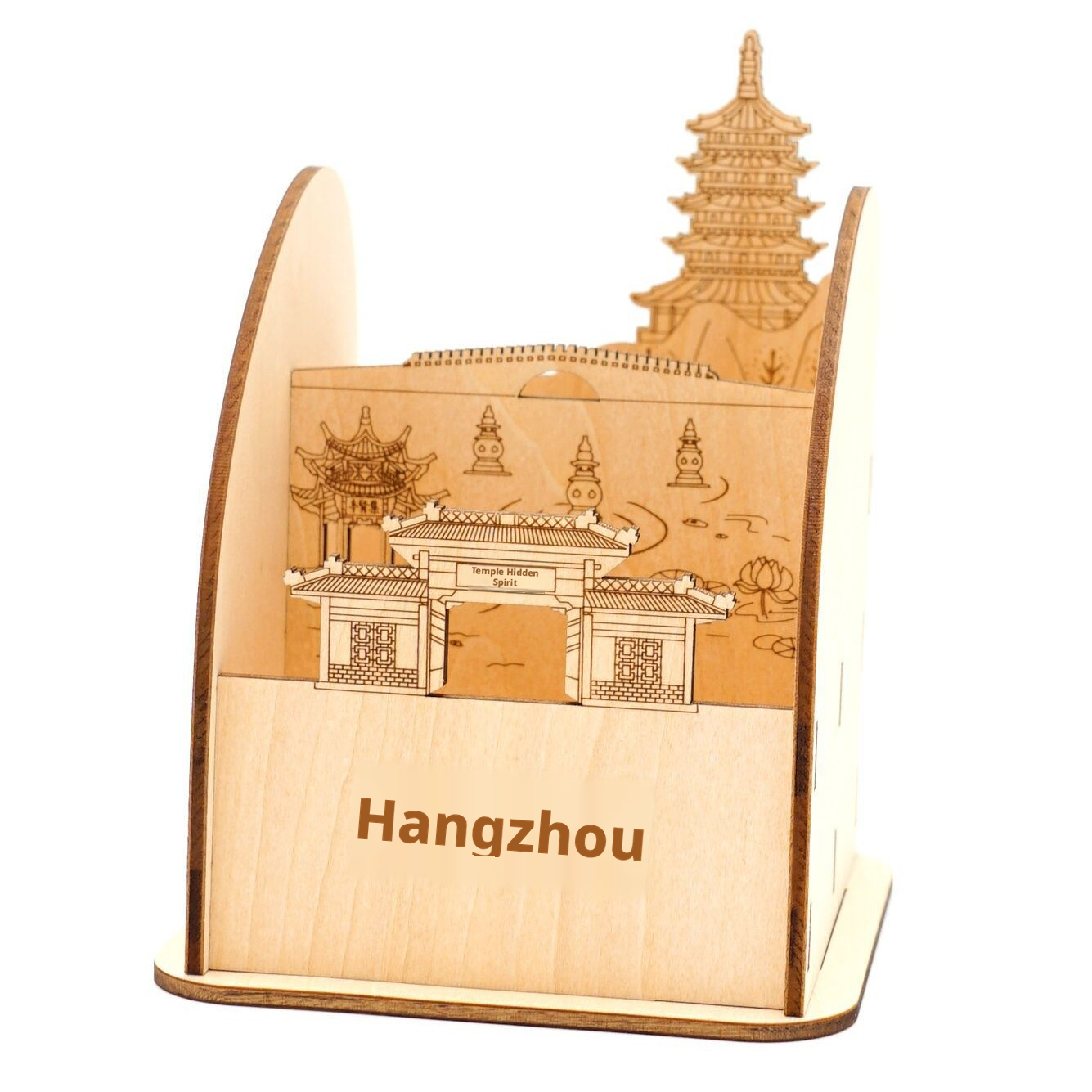 Wood carving pen holder-Hangzhou-basswood-10 ‰ 12cm-1 piece
