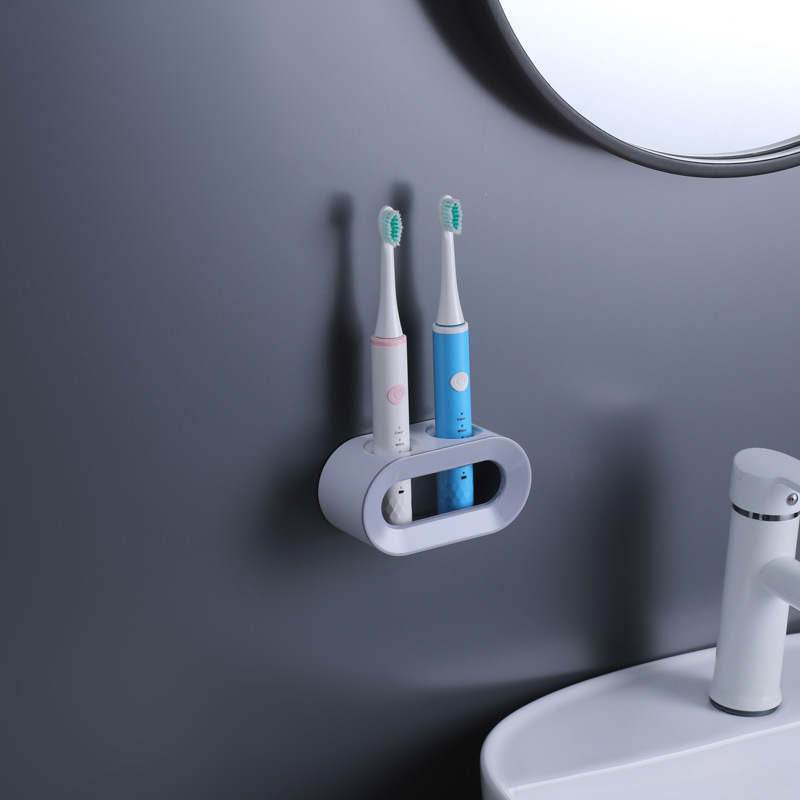 Toothbrush holder-double hole-gray-1 piece