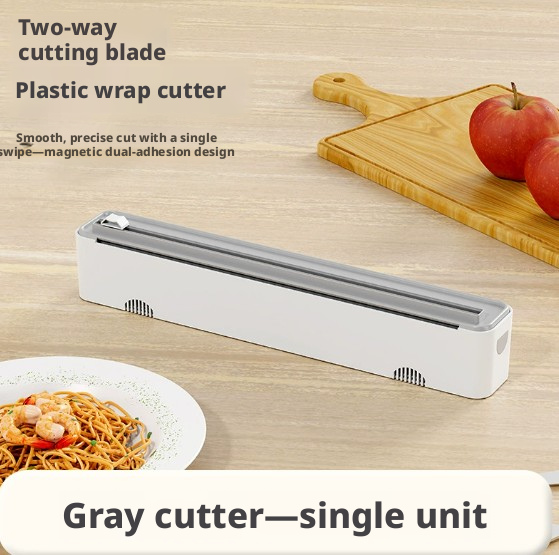 Plastic wrap cutter-magnetic attraction-gray-ABS-1 piece