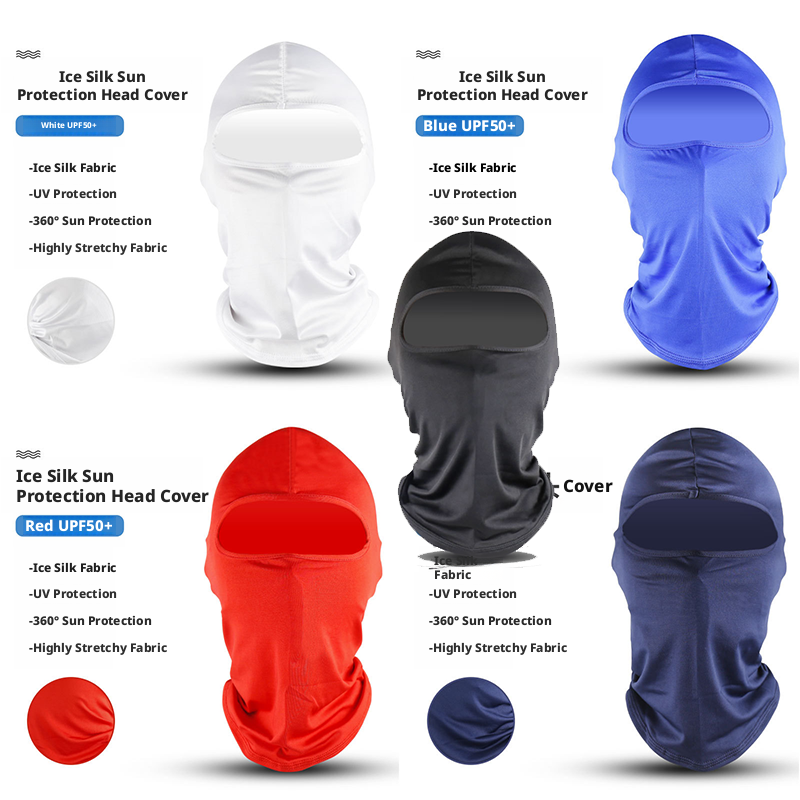 Ice Silk Head Mask-Black-1 Pack