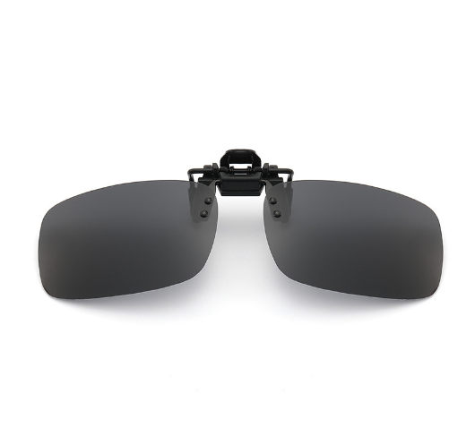 Square sunglasses clip-Square black gray-1 pack