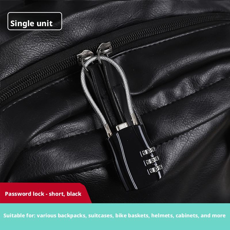 Steel wire combination lock short-black