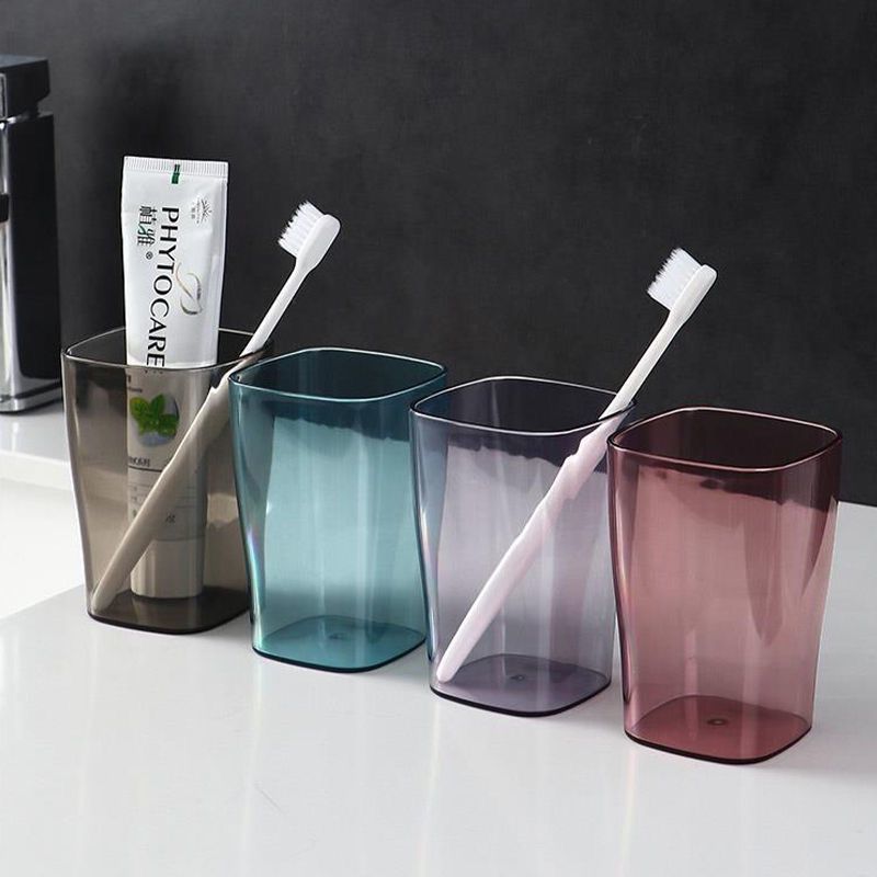 Square toothbrush cup-brown
