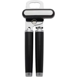 Classic Multifunction Can Opener And Bottle Opener Easy To Use, Razor Sharp Stainless Steel Cutting Wheel, Soft Ergonomic Handles, Black
