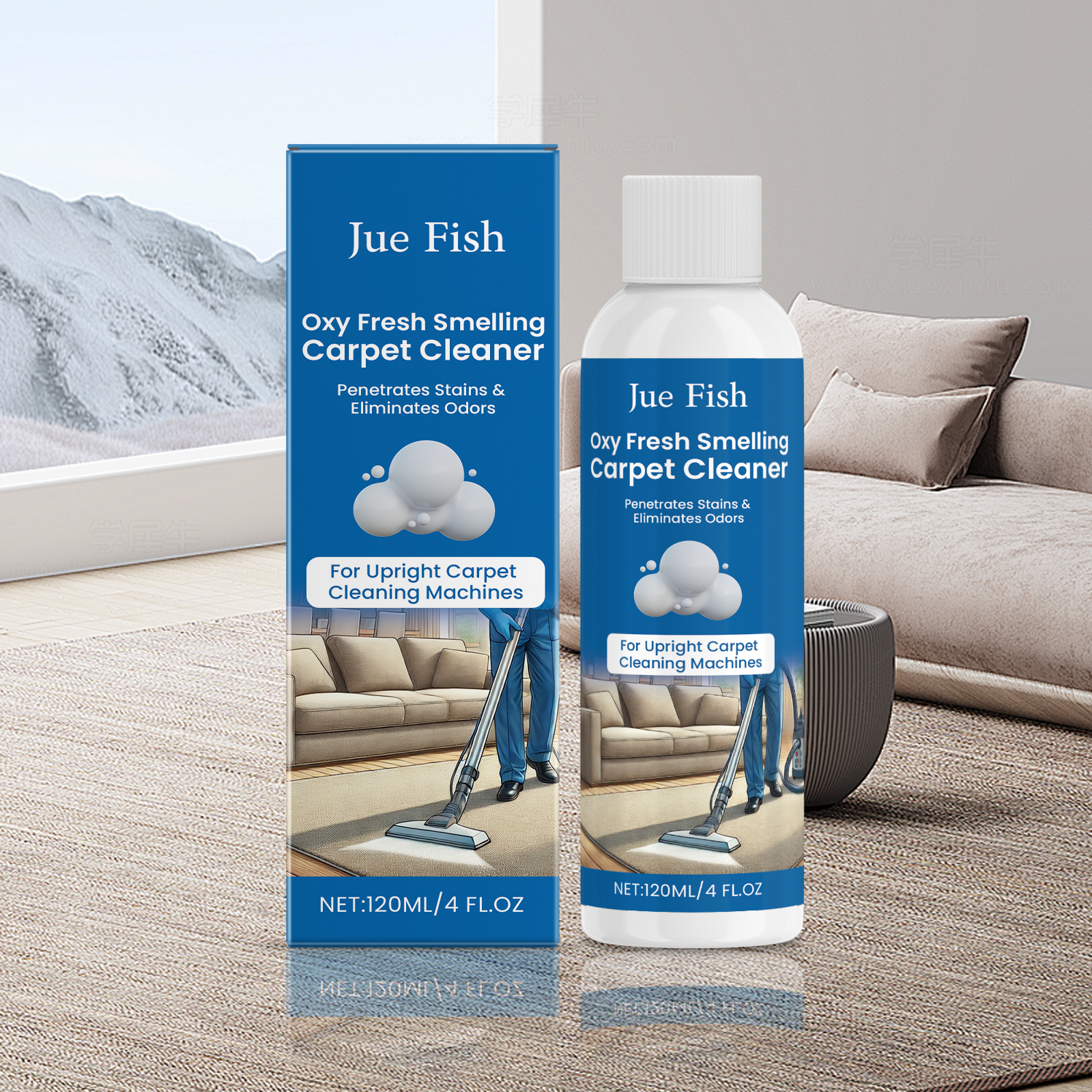 Main product image of 120ml Carpet Cleaner Solution, Single Boxed Unit