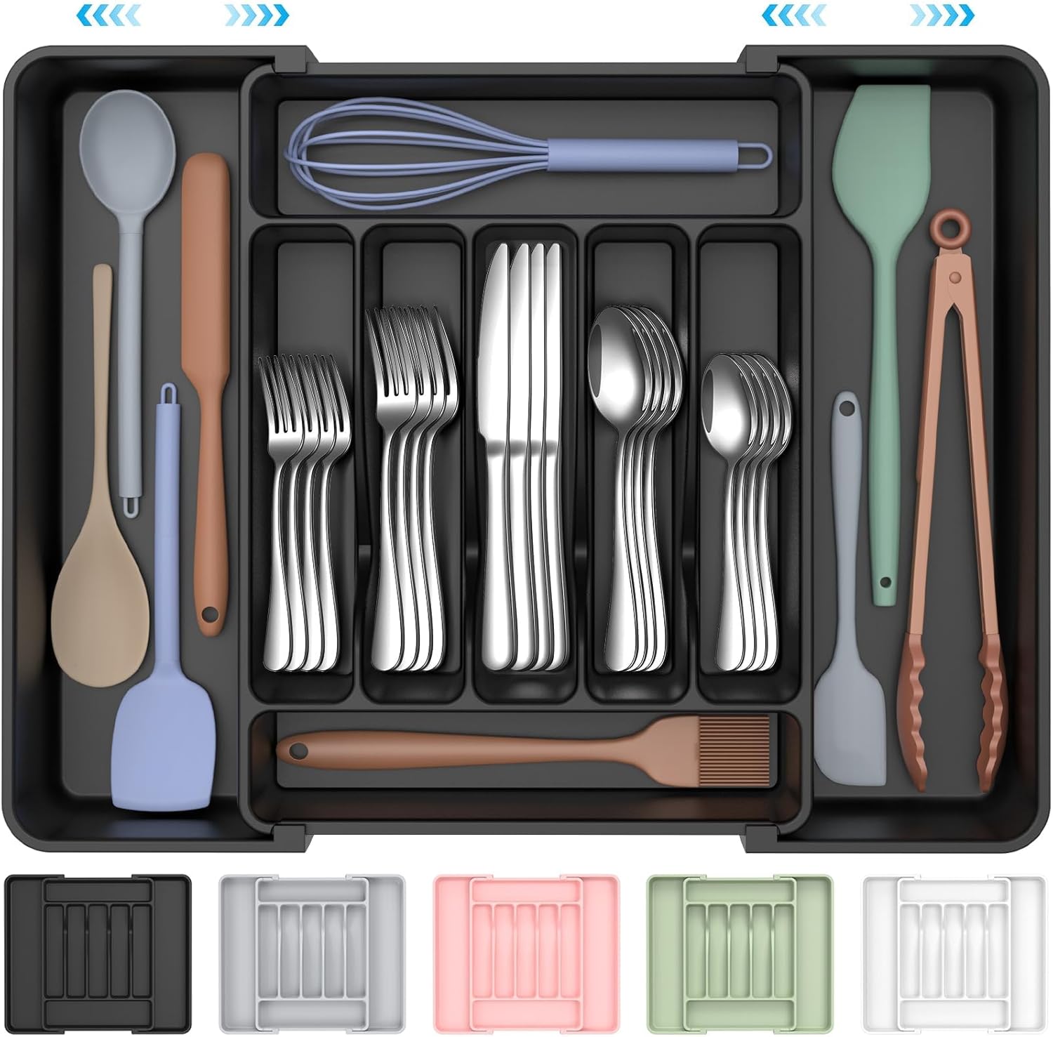 Main product image of Expandable Silverware Organizer for Kitchen Drawers
