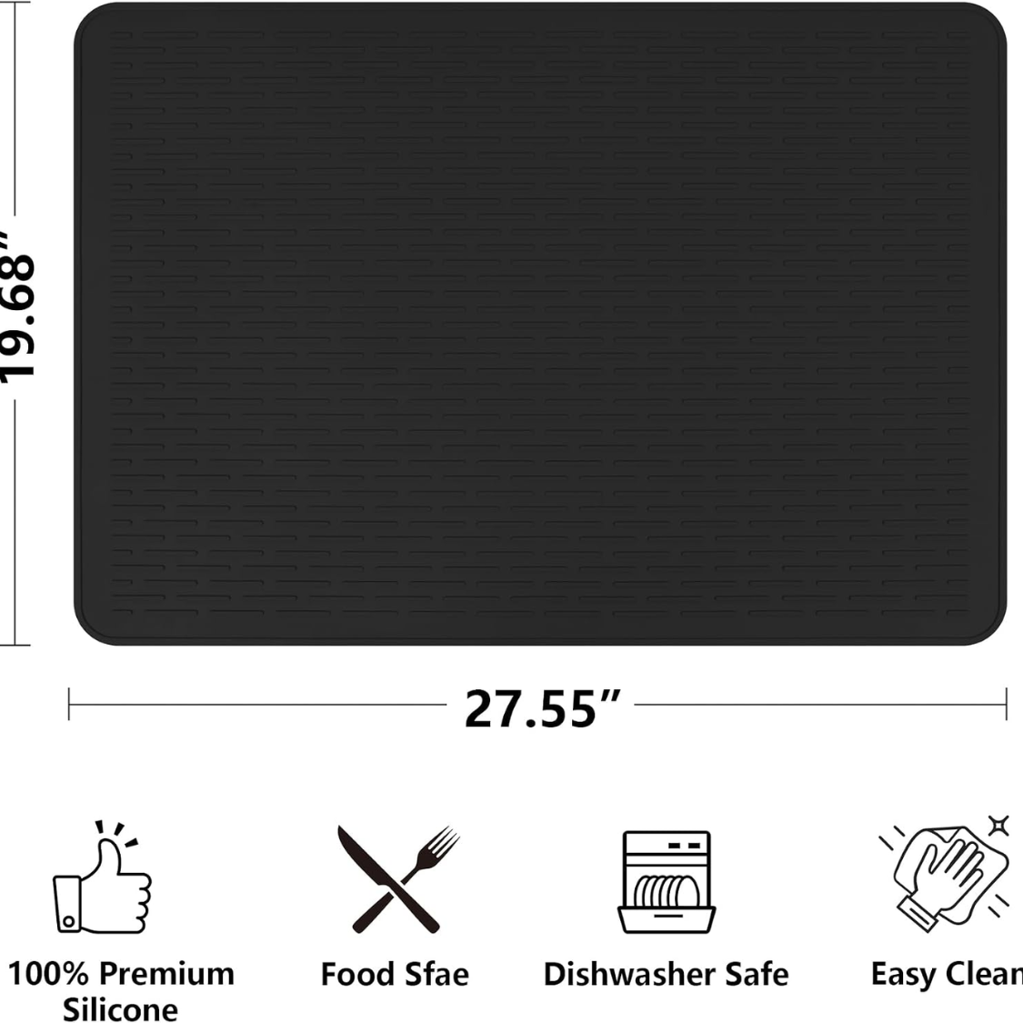 Main product image of 28x20 Inch Black Silicone Stove Top Mat for Electric & RV Ranges