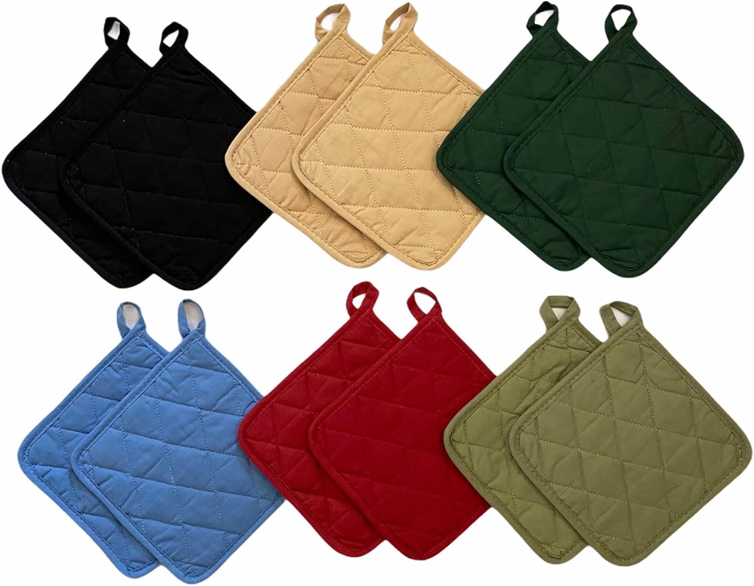 Main product image of 8x8 Inch Square Cotton Pot Holders, 12-Pack