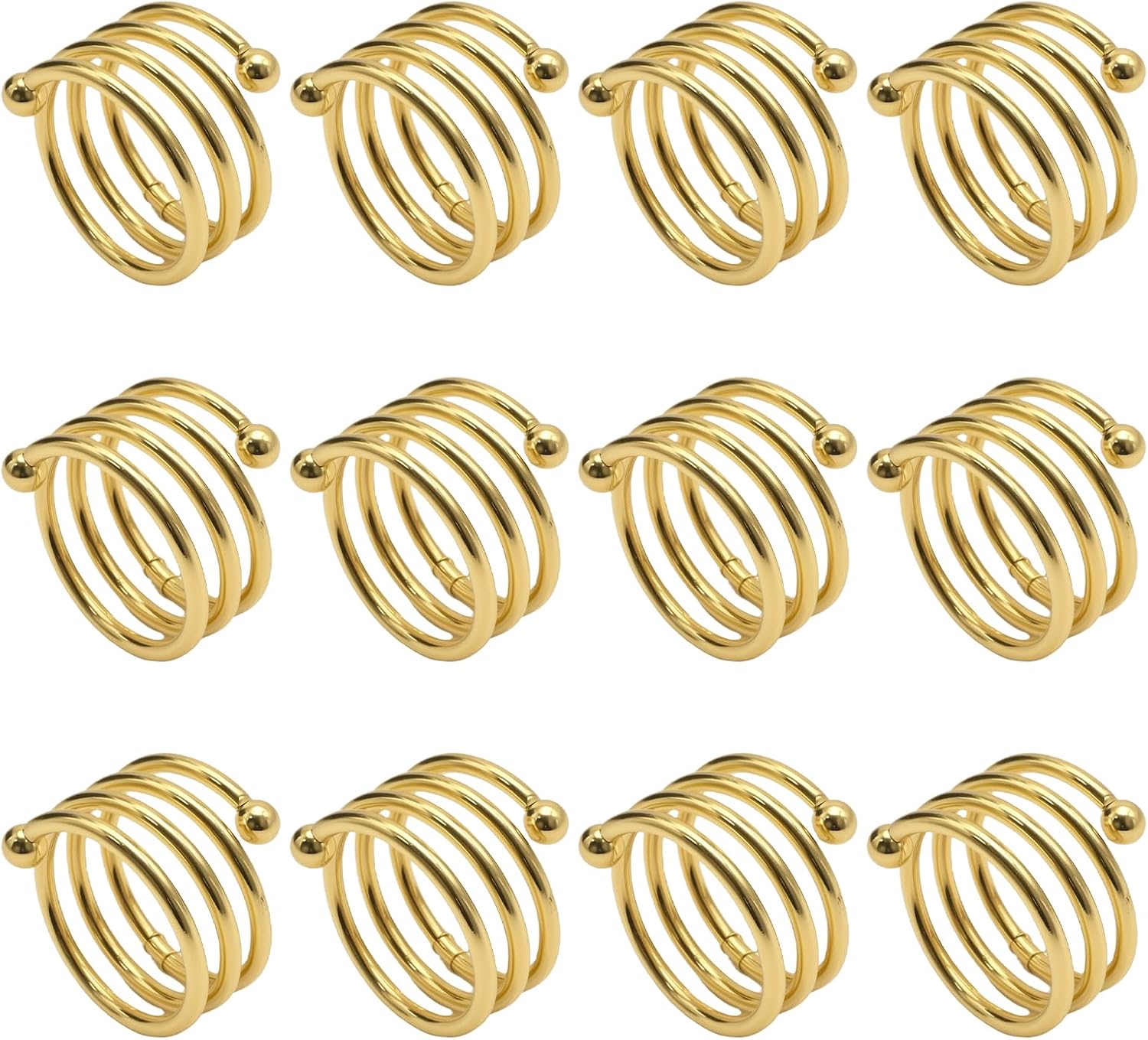 Main product image of Gold Metal Napkin Rings, 12-Pack, for Dining and Event Table Settings