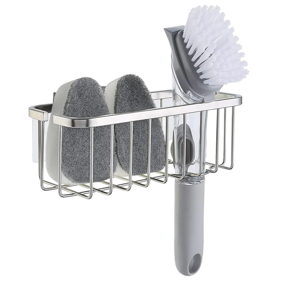 Main product image of Sink Sponge and Brush Holder, 7.4x3.3x2.75 Inch, Adhesive and Suction Mount