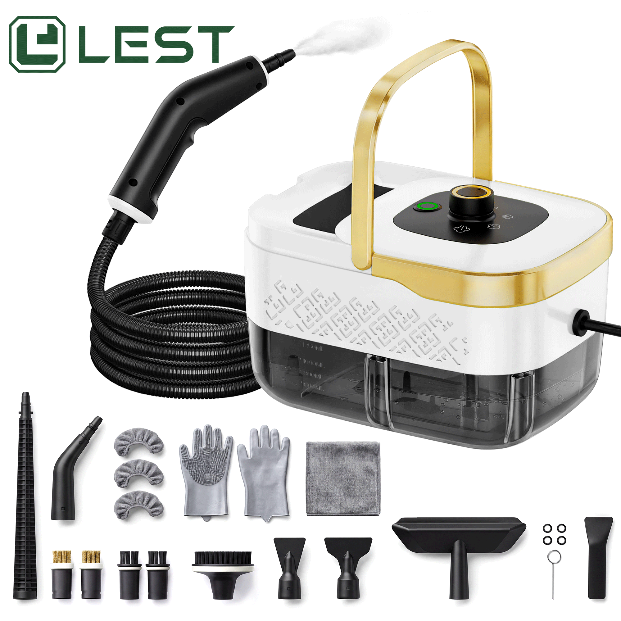 Main product image of LEST Handheld Steam Cleaner, 1500W, 4 Bar, 1.25L, 22-Piece Kit