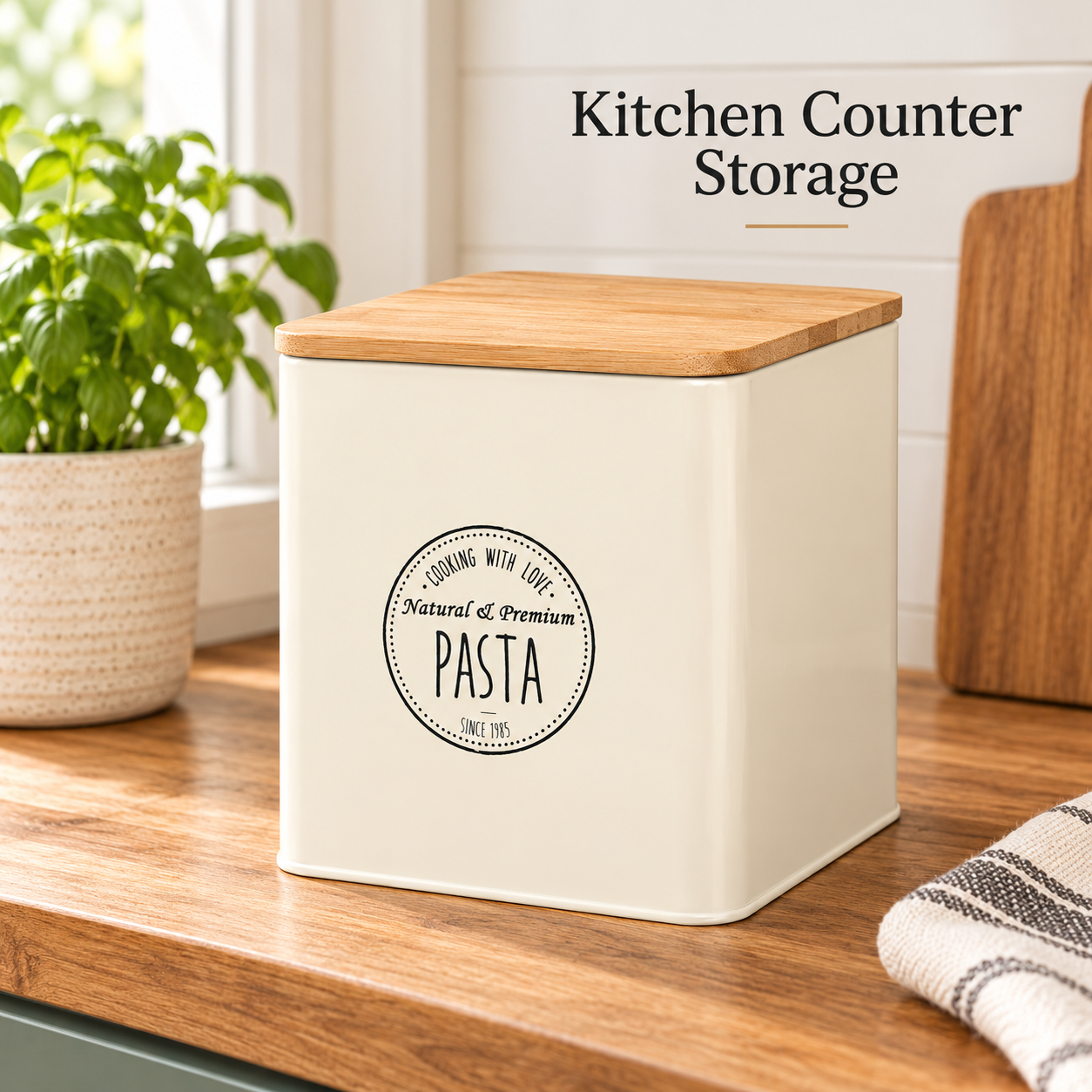 Main product image of Square Storage Jar, Multi-Material Design