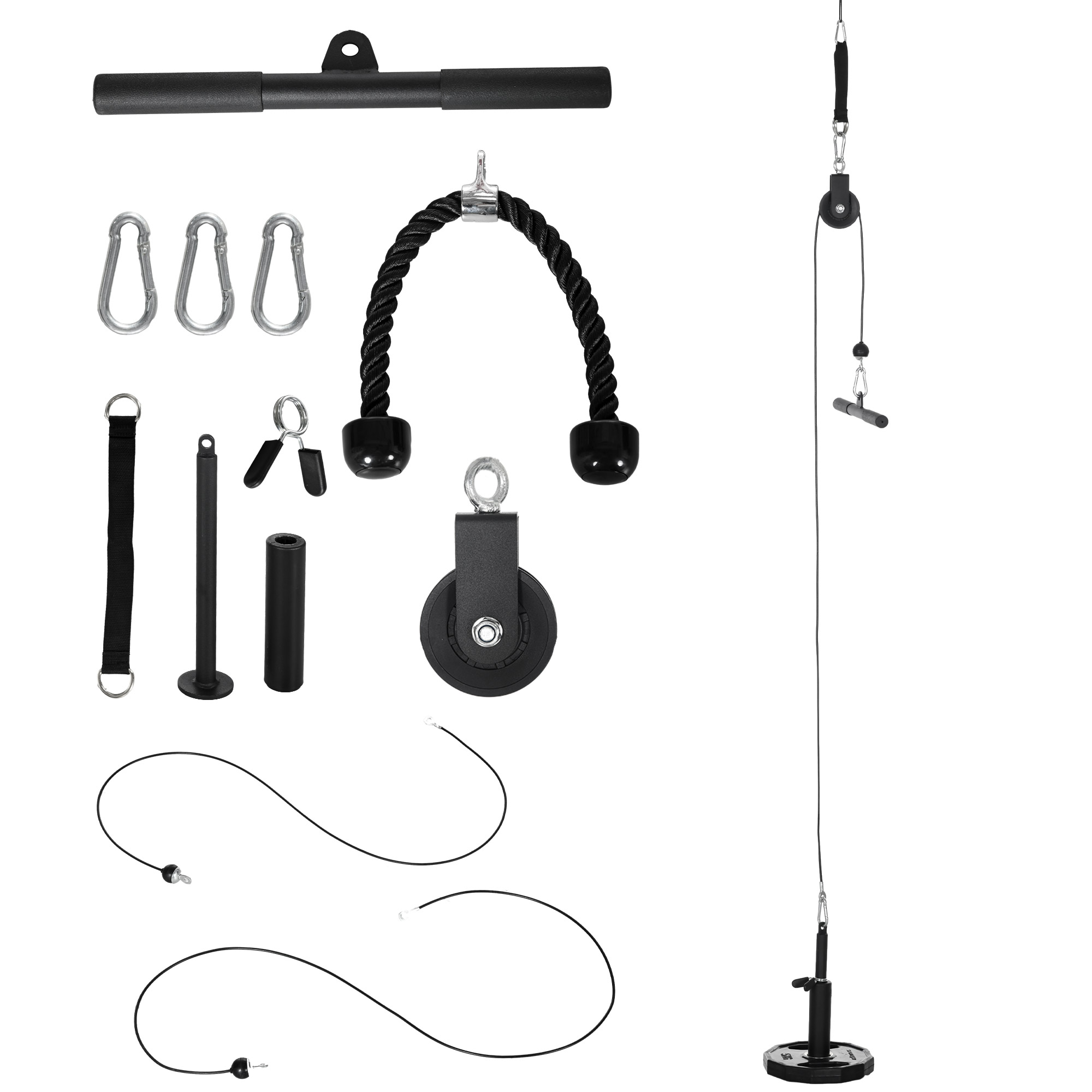 SPORTNOW Cable Machine Pulley System, Lats Pull Down System, With DIY Loading Weight Pin