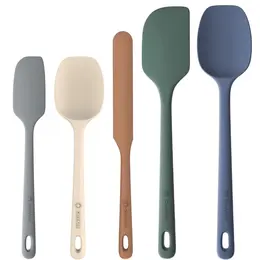 5 Pieces Silicone Spatula Set Food Grade Rubber Spatula Upgrade Strong Handle With Ergonomic Grip Heat Resistant Up To 600 F For Nonstick