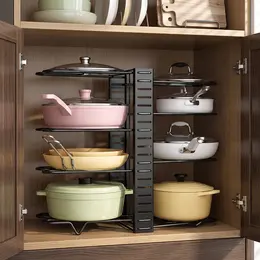 Product image of Adjustable Pan and Pot Storage Rack, Cabinet Organizer
