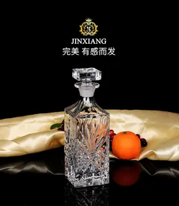 Product image of Luxury Heavy Square Glass Decanter Set With Crystal Stopper For Whiskey & Wine