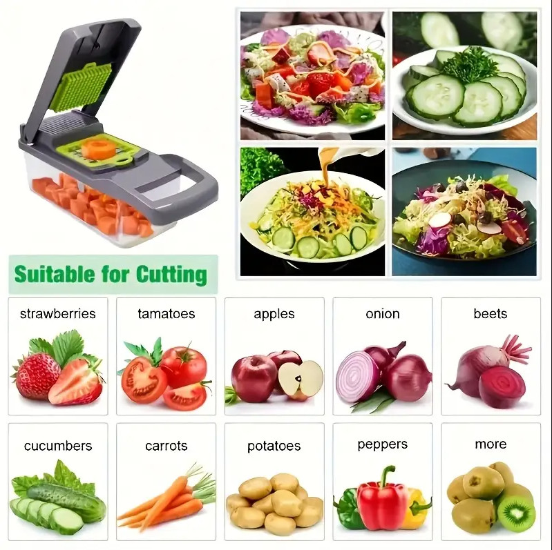 Main product image of 16-in-1 Vegetable Slicer Chopper Food Onion Chopper Veggie Cutter Dicer Kitchen.