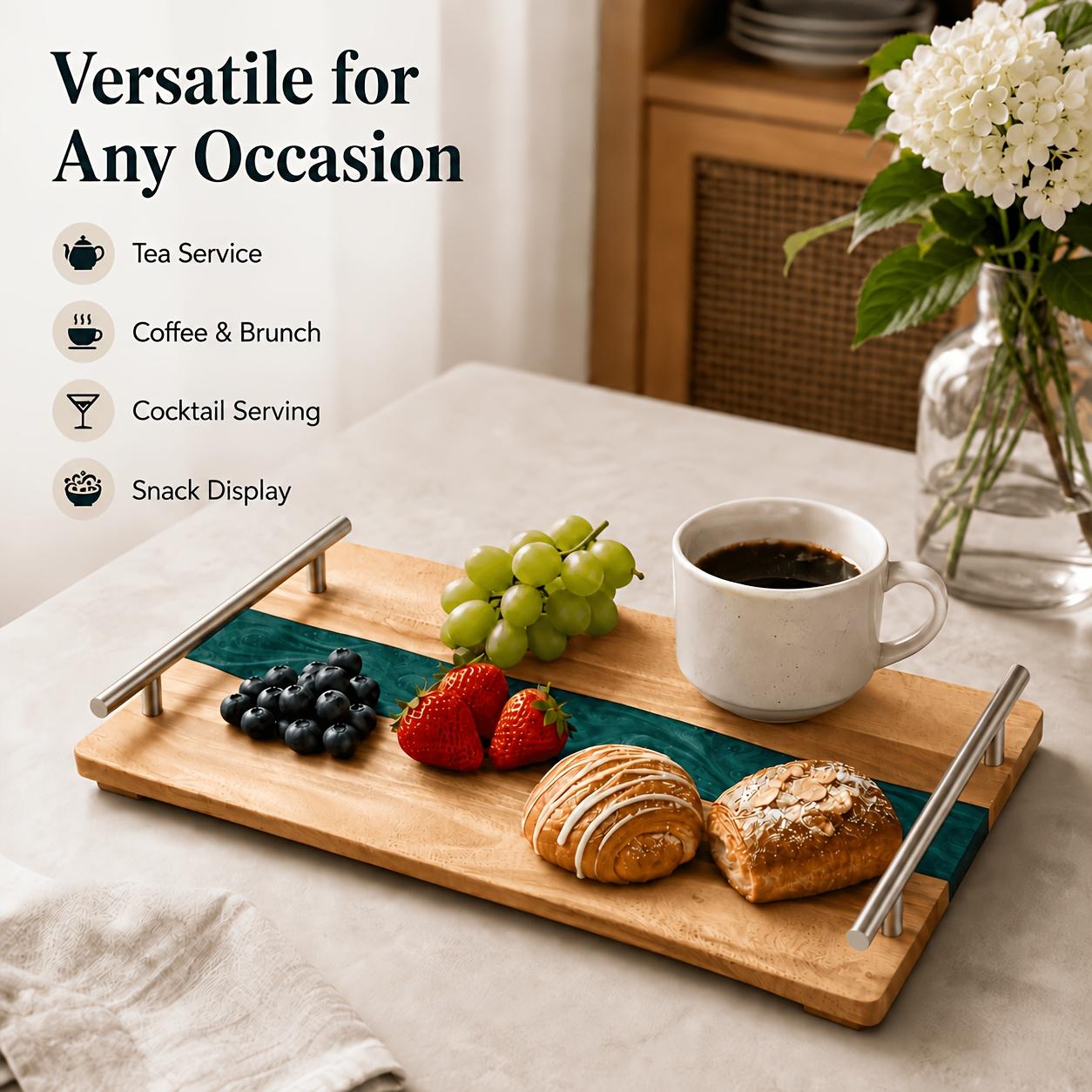 Main product image of Epoxy Resin Cutting Board With Handle, Handmade Resin Charcuterie Board, Food Serving Platter For Cheese, Bread, Fruit And Appetizers
