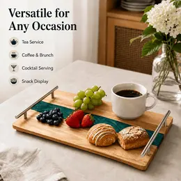 Product image of Epoxy Resin Serving Board with Handle, Food Platter