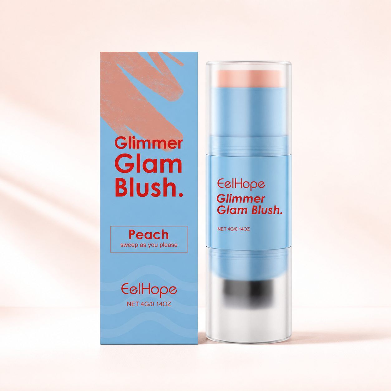 Main product image of Dual-End Blush Stick with Brush, EELHOPE, Peach, 4g