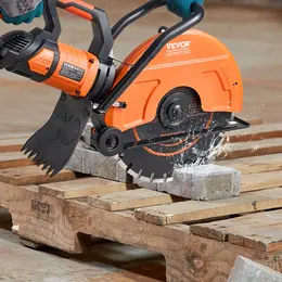 VEVOR Electric Concrete Saw, 16 In, 3200 W 15 A, Max. 6 In Depth, Wet