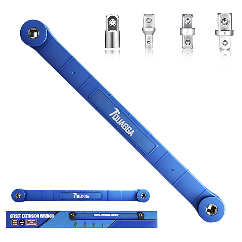 Offset Extension Wrench, Impact Grade Square Drive Adapters For Hard To Reach Fasteners In Tight Spaces 3 Piece Set