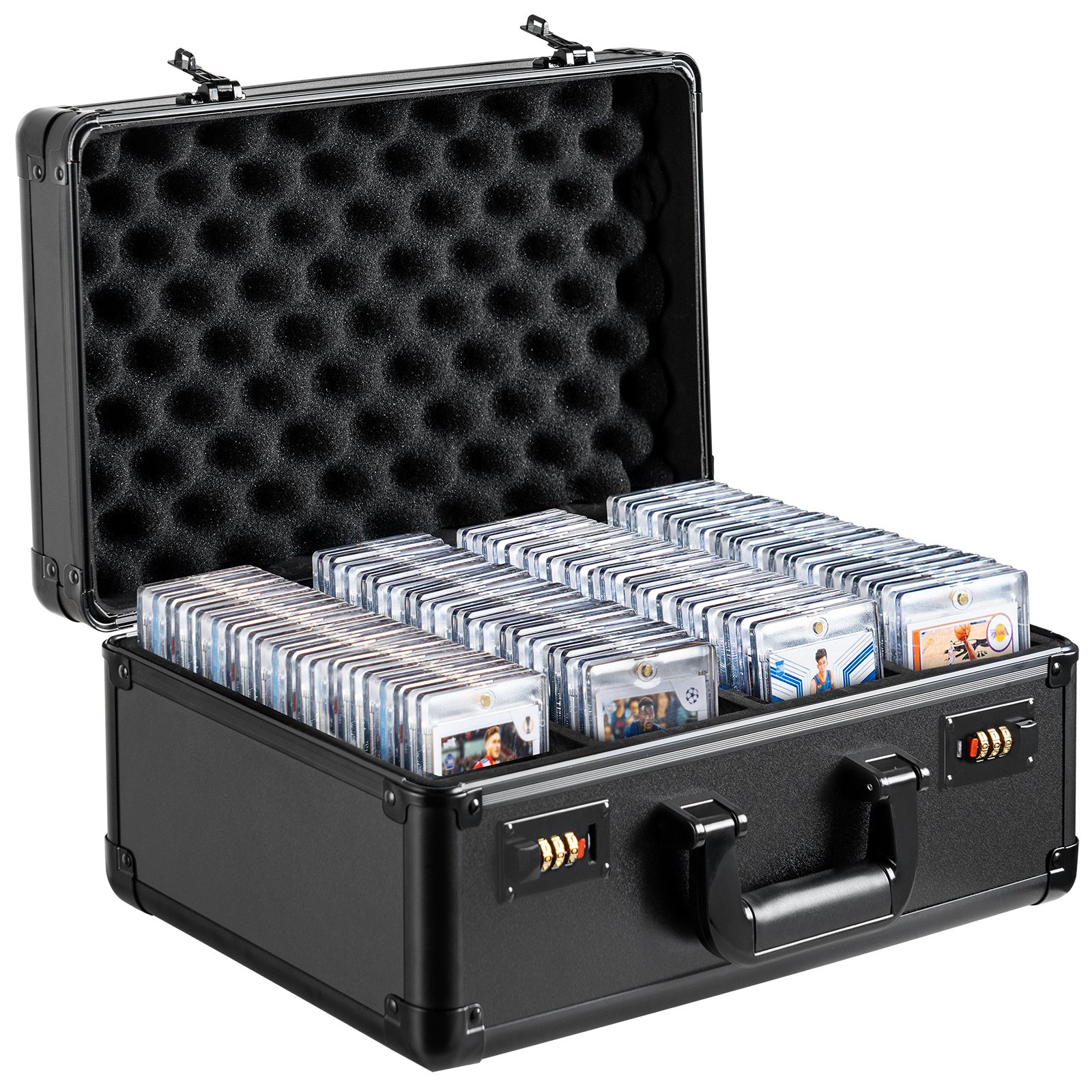 Main product image of Graded Card Storage Box, 4 Slots, Coded Lock, Foam Dividers, 108 PSA, 76 BGS, 84 SGC