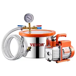 1.5 Gallon Vacuum Chamber 3.5CFM Single Stage Degassing Chamber Kit