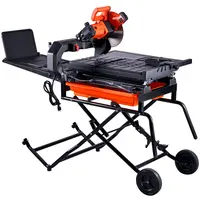 10-inch Wet Tile Saw with Stand, 65Mn Blade, 4500 RPM, 0-45 Degree Miter