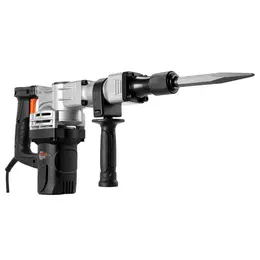 Demolition Jack Hammer, 1400W Electric Jackhammer Heavy Duty, 2pcs Chisels Bits Chipping With Case, 2900 BPM Concrete Breaker, Gloves Black