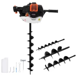 Electric Earth Auger, Orange, for Ground Drilling Applications