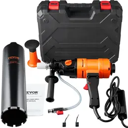 Handheld Wet Core Drill, 3-4in Diameter, 1500W, 2-Speed 1100-2400RPM, 1-1/4" Bit Thread