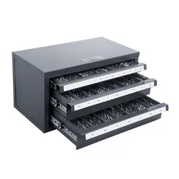 Drill Bit Dispenser Cabinet, Three-Drawer Drill Bit Organizer Cabinet For 1mm To 13mm, Steel Drill Dispenser Organizer Cabinet With Labels, Stackable Drill Dispenser For Drill Bit Storage