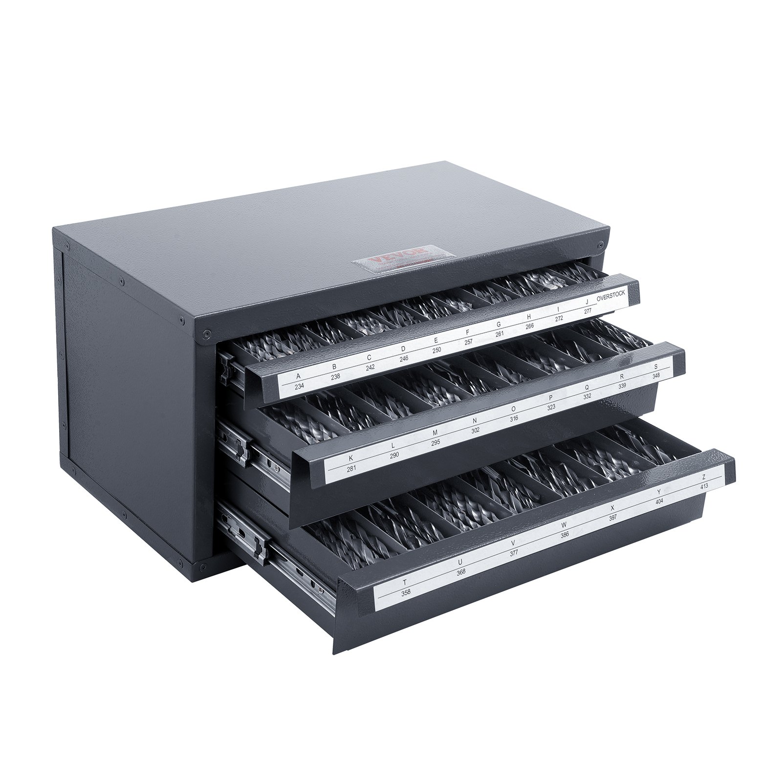 Drill Bit Dispenser Cabinet, Three-Drawer Drill Bit Organizer Cabinet For A To Z, Steel Drill Dispenser Organizer Cabinet With Labels, Stackable Drill Dispenser For Drill Bit Storage