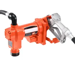 Fuel Transfer Pump, 12V DC, 16 GPM, with Hose, Nozzle, for Gasoline, Diesel