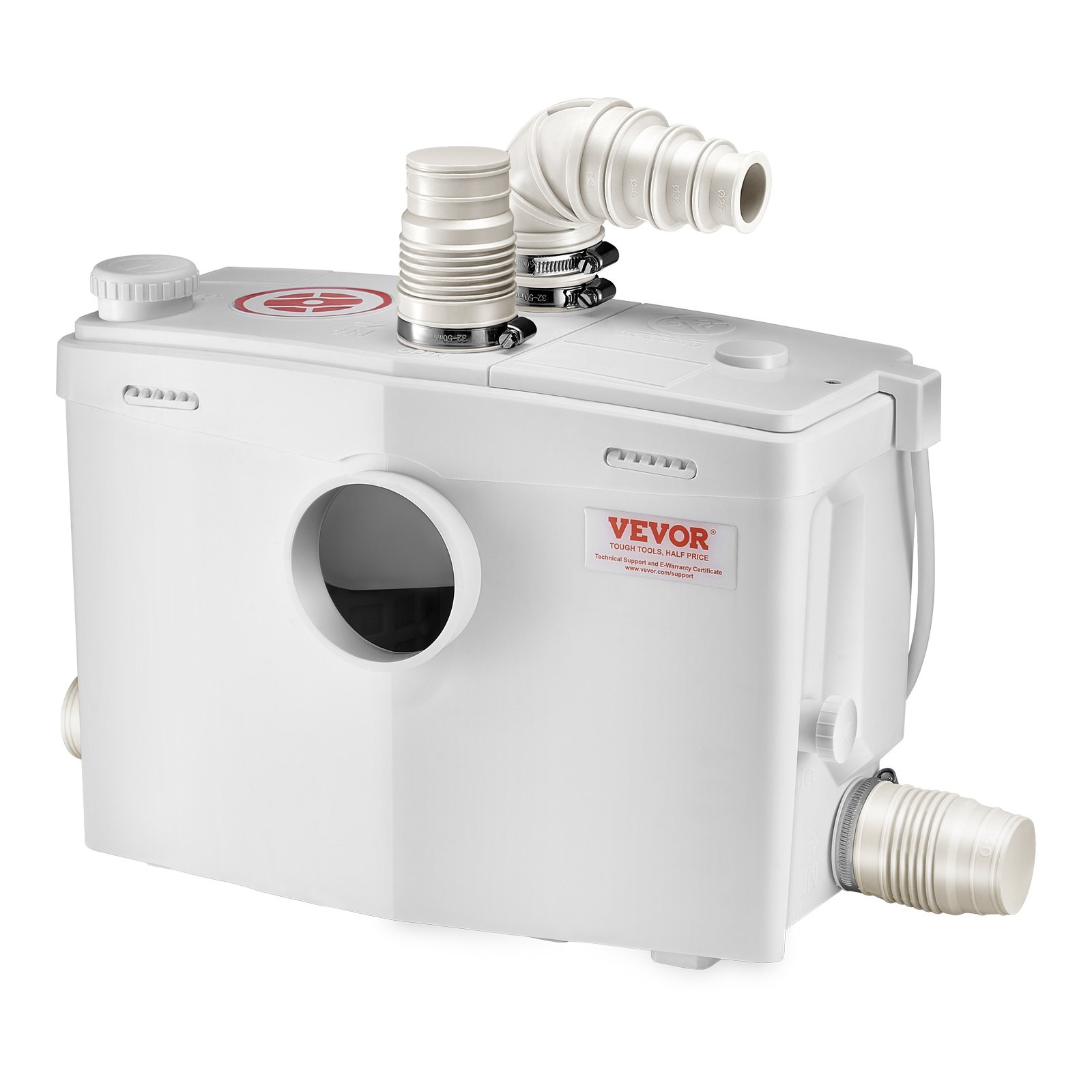 Macerator Pump 1200W 48 GPM Flow 33 Ft Head Lift Pump For Toilet Basement Sink