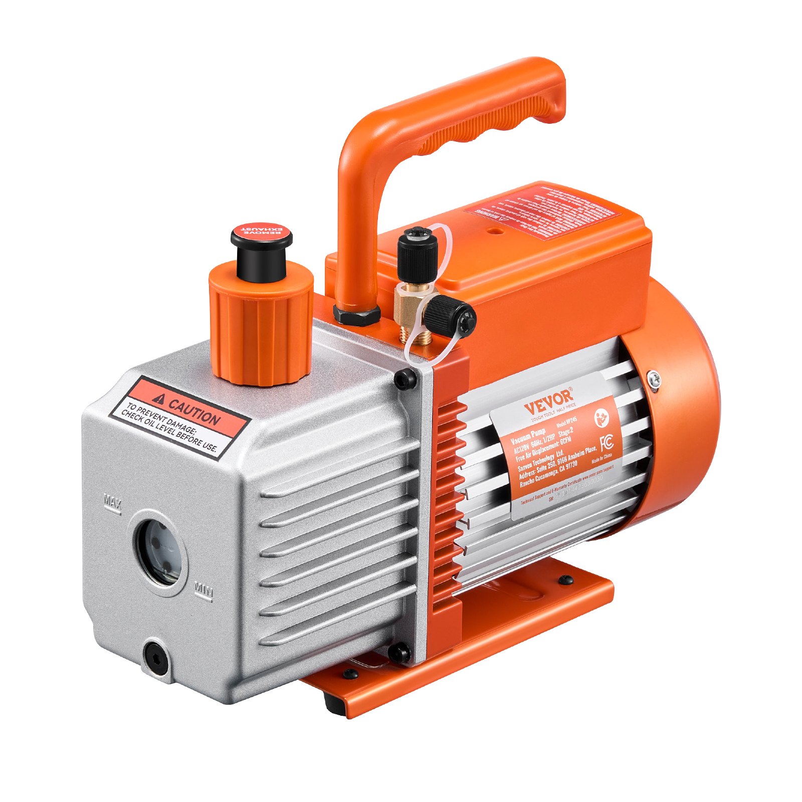 Main product image of Vacuum Pump 6 CFM HVAC 2 Stage Rotary Vane, Oil Included