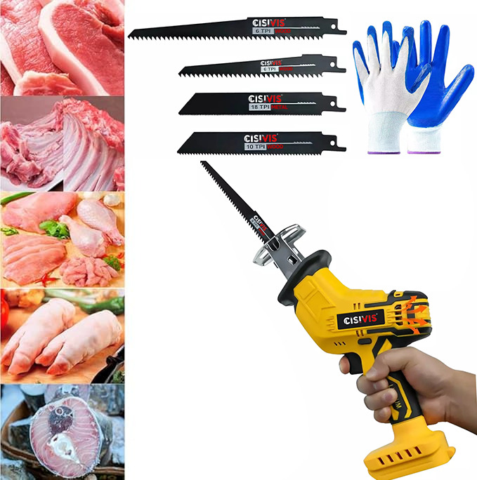 4Blades For 20V Battery Cordless Bone Saw Reciprocating Saw Bone Meat Cut