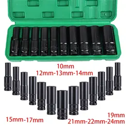 10x Deep Impact Socket Set 1 2 Drive Long Reach Thin Wall Metric Socket 10-24mm
